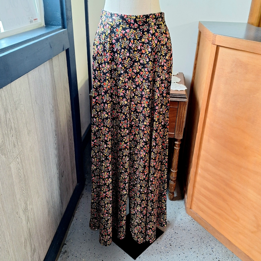 Vintage Fritzi Of California Ditsy Floral Wide Legged Pant, Size Small